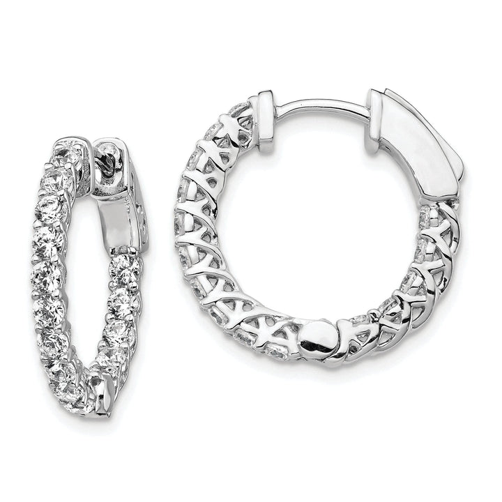 Sterling Shimmer Earrings Sterling Silver CZ Hoop Earrings