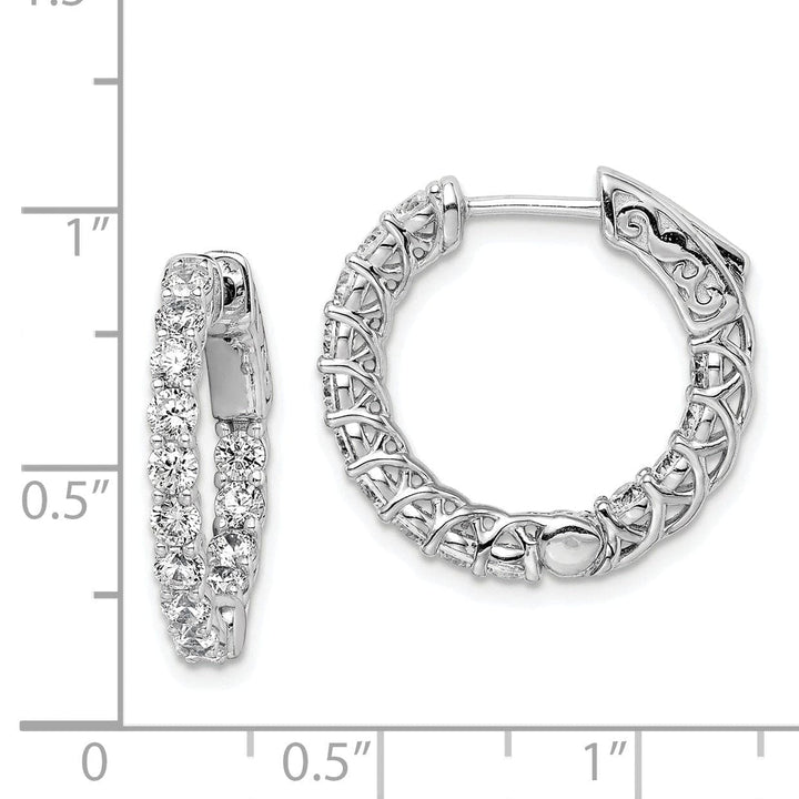 Sterling Shimmer Earrings Sterling Silver CZ Hoop Earrings