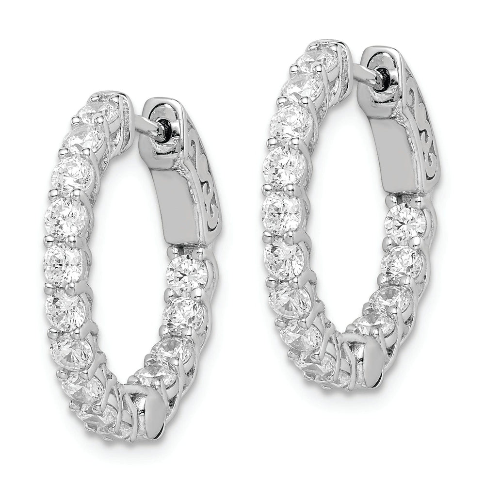 Sterling Shimmer Earrings Sterling Silver CZ Hoop Earrings