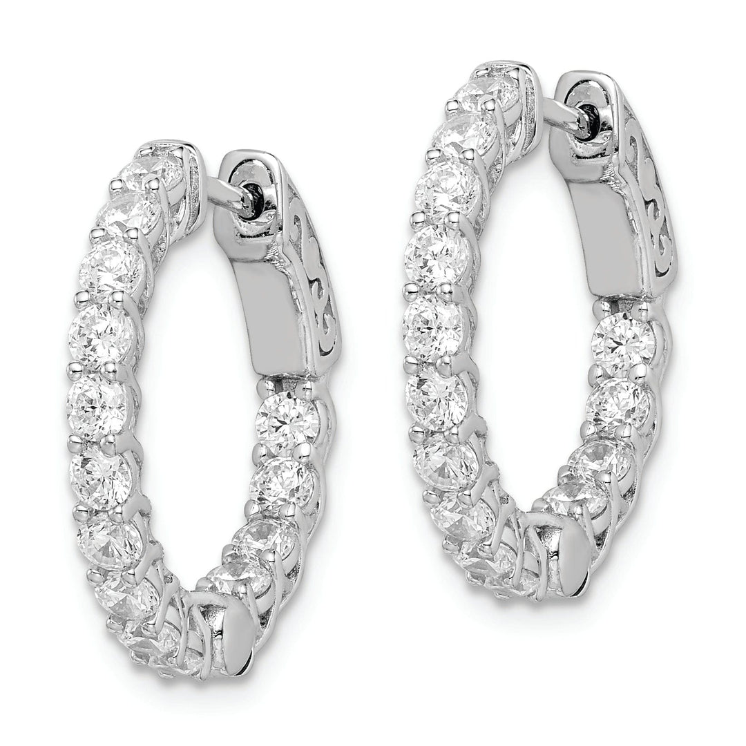 Sterling Shimmer Earrings Sterling Silver CZ Hoop Earrings