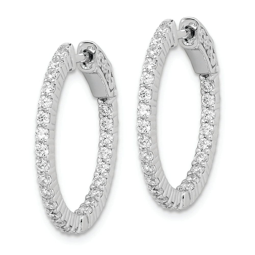 Sterling Shimmer Earrings Sterling Silver CZ Hoop Earrings