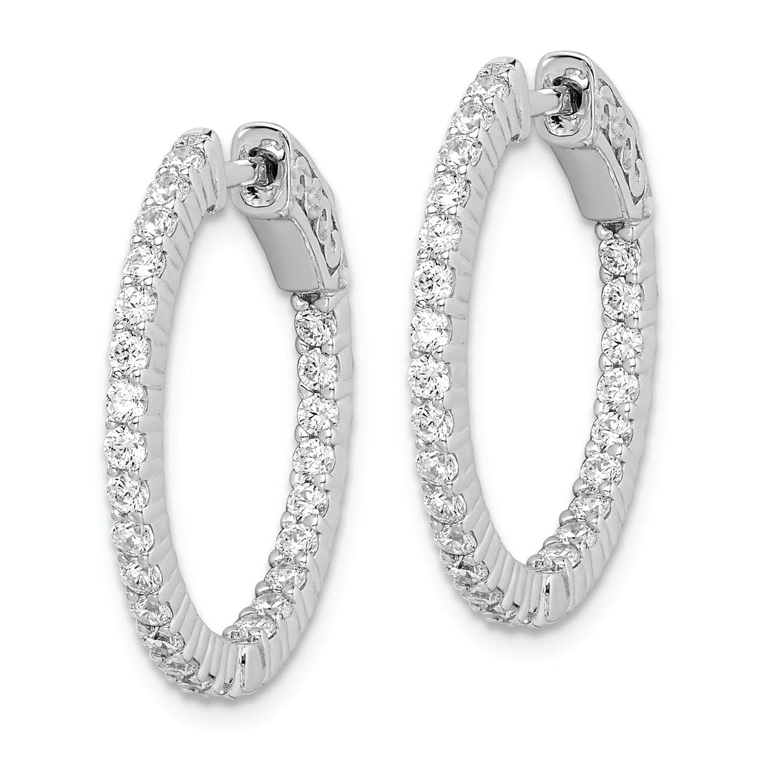 Sterling Shimmer Earrings Sterling Silver CZ Hoop Earrings