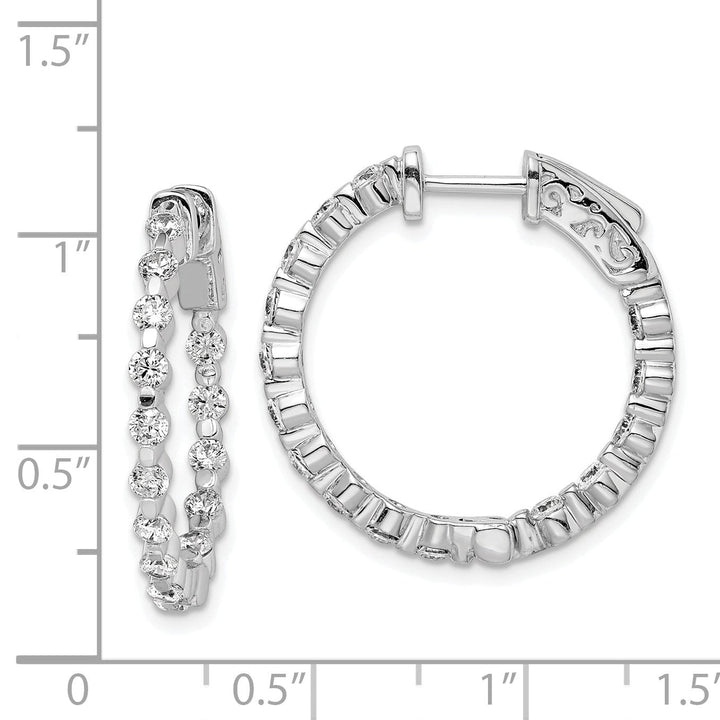 Sterling Shimmer Earrings Sterling Silver CZ Hoop Earrings
