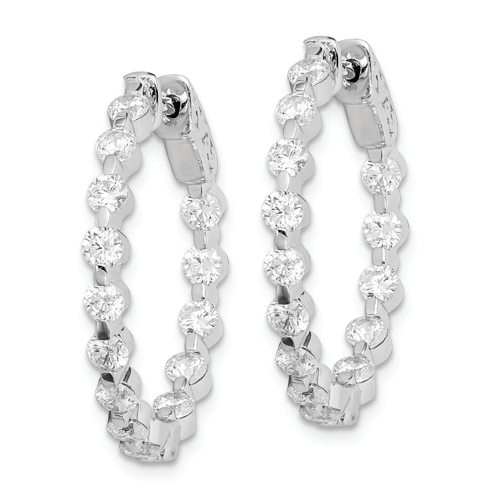 Sterling Shimmer Earrings Sterling Silver CZ Hoop Earrings