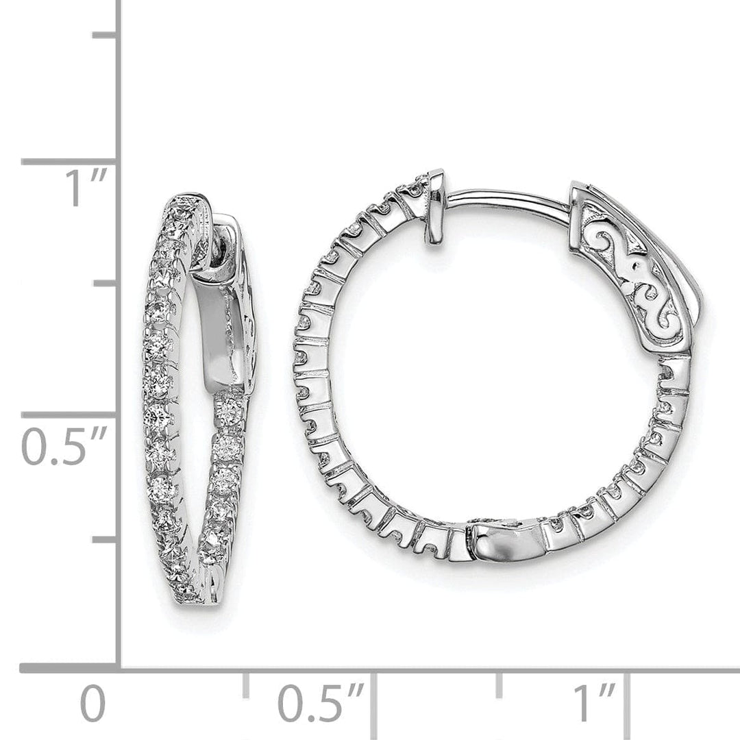 Sterling Shimmer Earrings Sterling Silver CZ Hoop Earrings