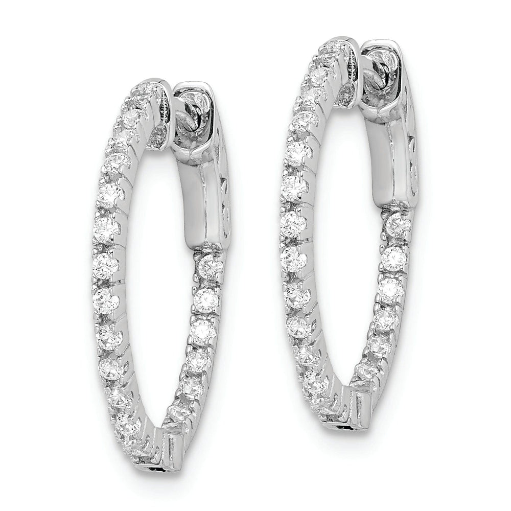 Sterling Shimmer Earrings Sterling Silver CZ Hoop Earrings
