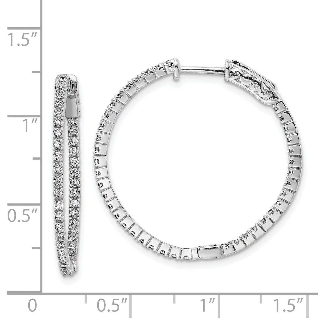 Sterling Shimmer Earrings Sterling Silver CZ Hoop Earrings