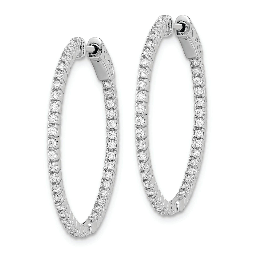 Sterling Shimmer Earrings Sterling Silver CZ Hoop Earrings