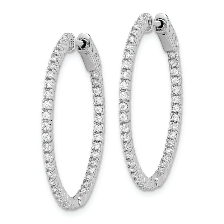 Sterling Shimmer Earrings Sterling Silver CZ Hoop Earrings