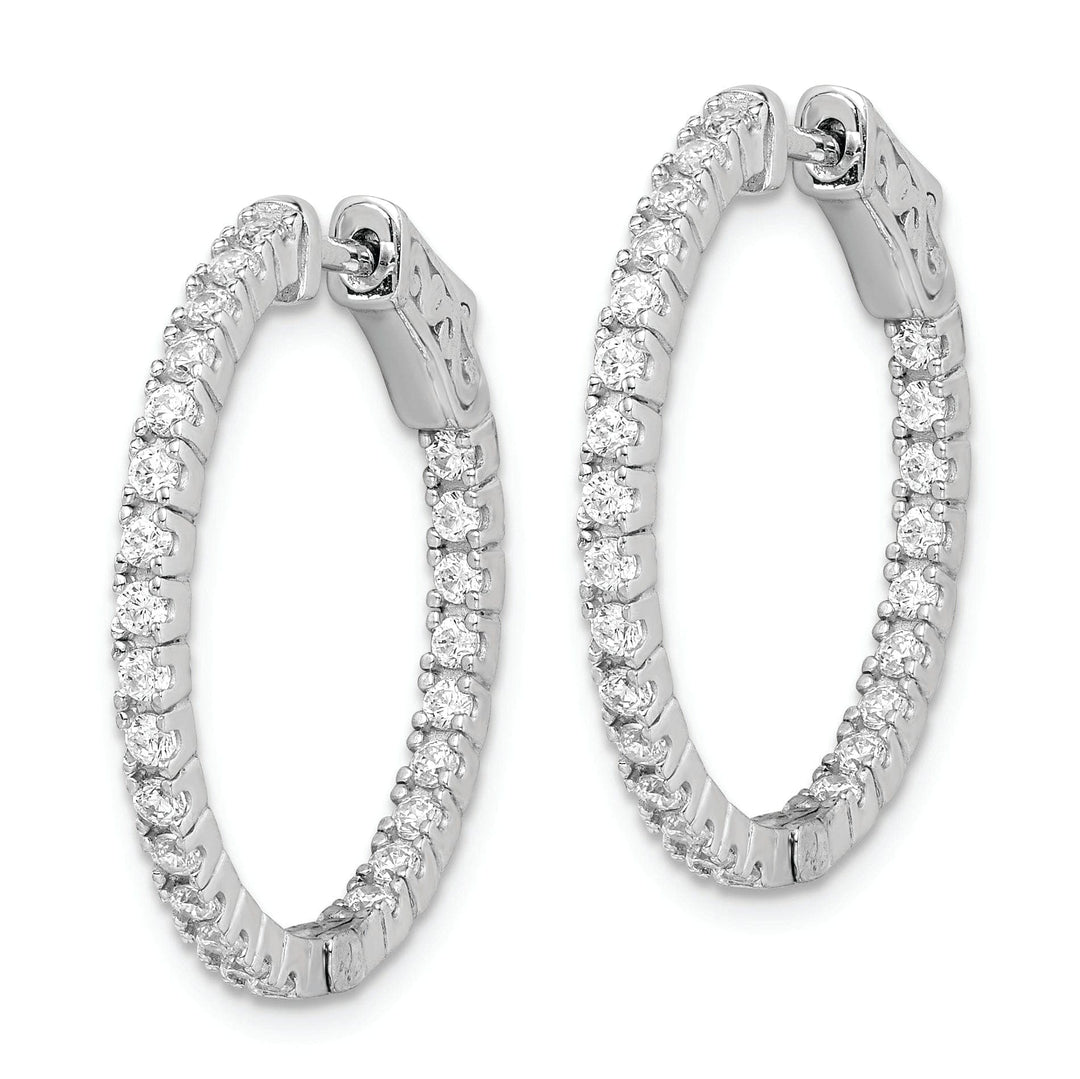 Sterling Shimmer Earrings Sterling Silver CZ Hoop Earrings