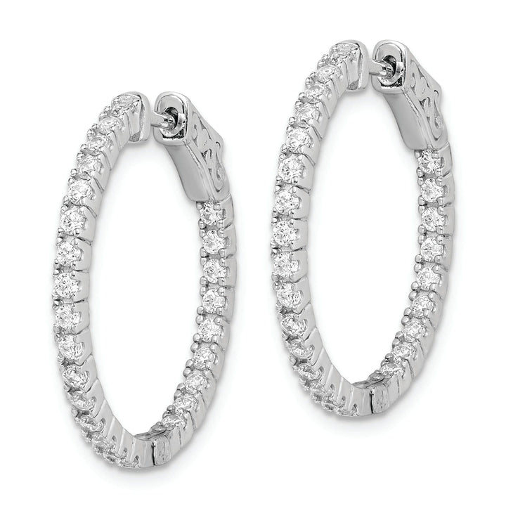 Sterling Shimmer Earrings Sterling Silver CZ Hoop Earrings
