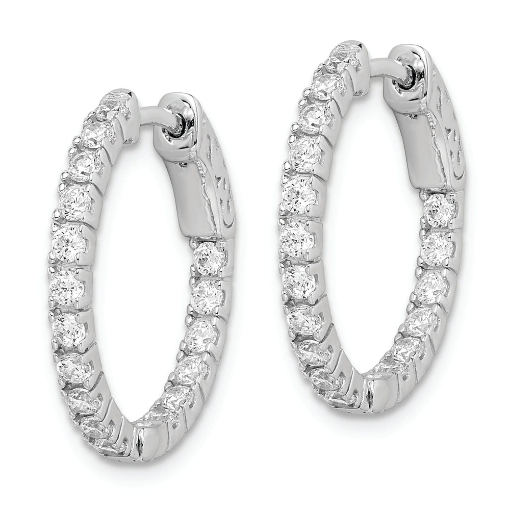 Sterling Shimmer Earrings Sterling Silver CZ Hoop Earrings