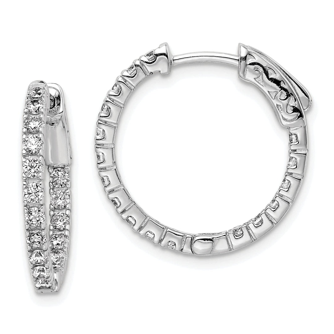 Sterling Shimmer Earrings Sterling Silver CZ Hoop Earrings