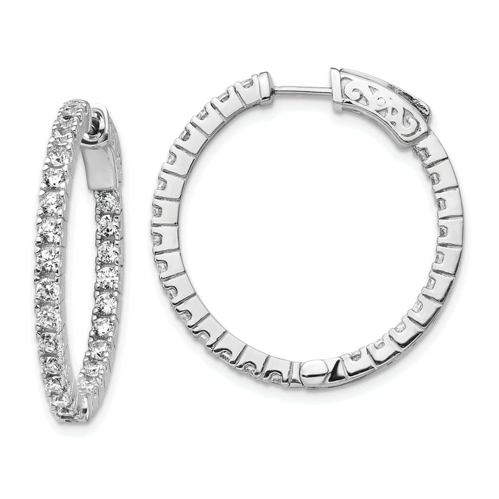 Sterling Shimmer Earrings Sterling Silver CZ Hoop Earrings