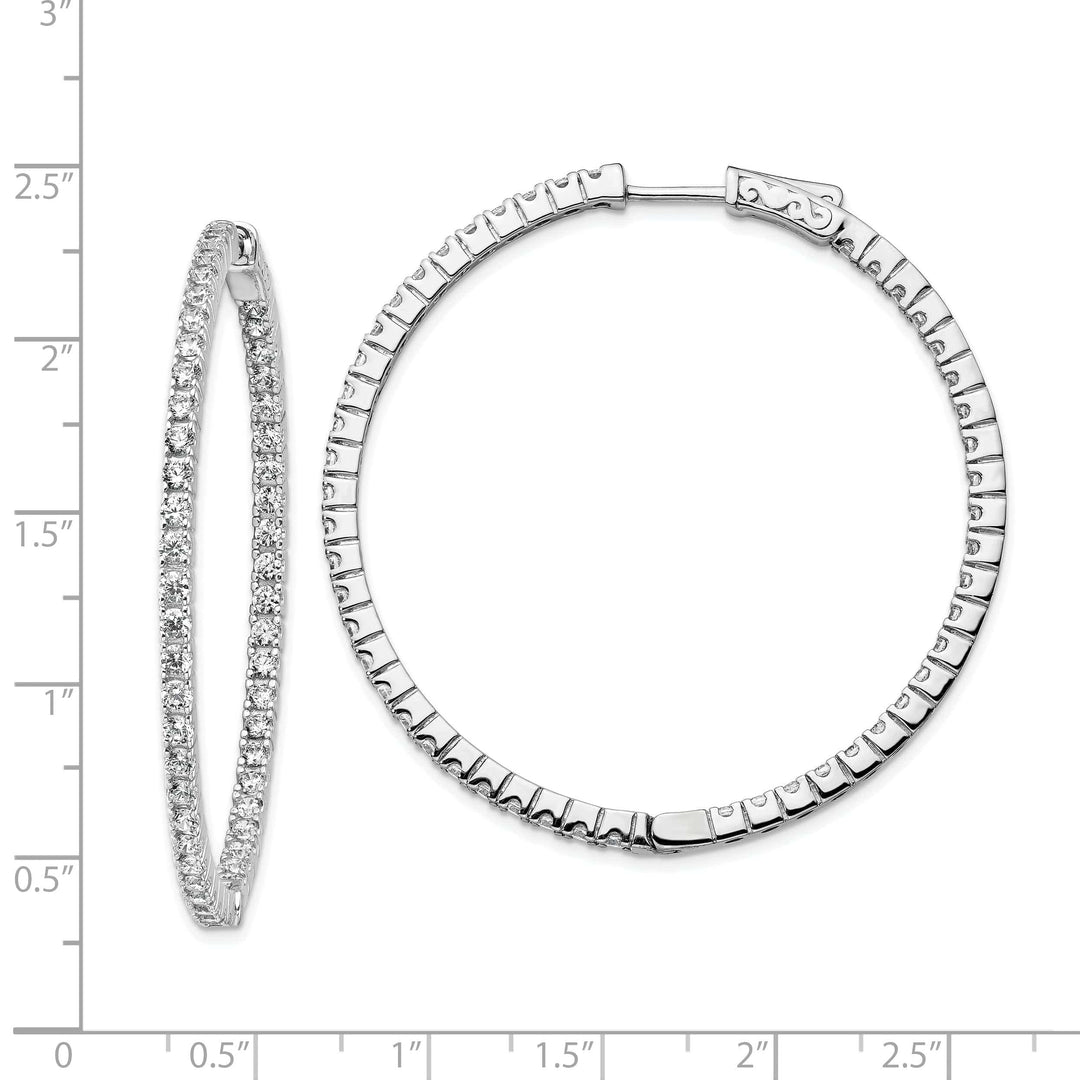 Sterling Shimmer Earrings Sterling Silver CZ In and Out Hoop Earrings