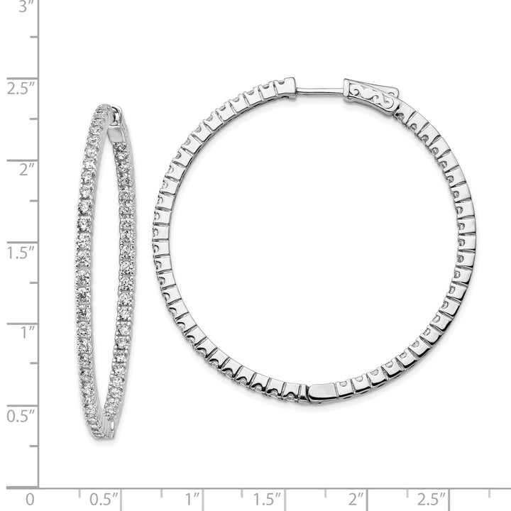 Sterling Shimmer Earrings Sterling Silver CZ In and Out Hoop Earrings