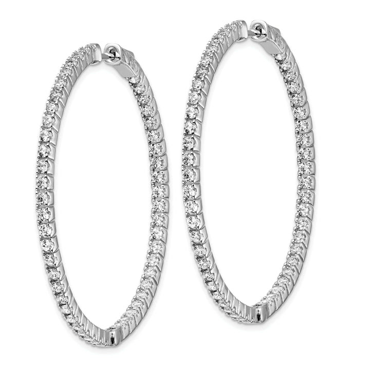 Sterling Shimmer Earrings Sterling Silver CZ In and Out Hoop Earrings