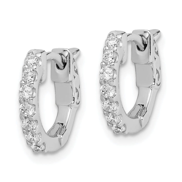 Sterling Shimmer Earrings Sterling Silver CZ Small Hoop Earrings