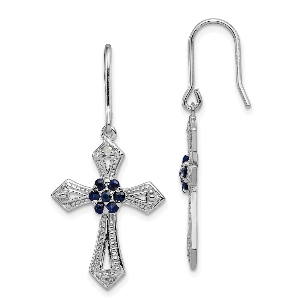 Lovely Rita's Earrings Sterling Silver Diamond Accent Cross Earrings
