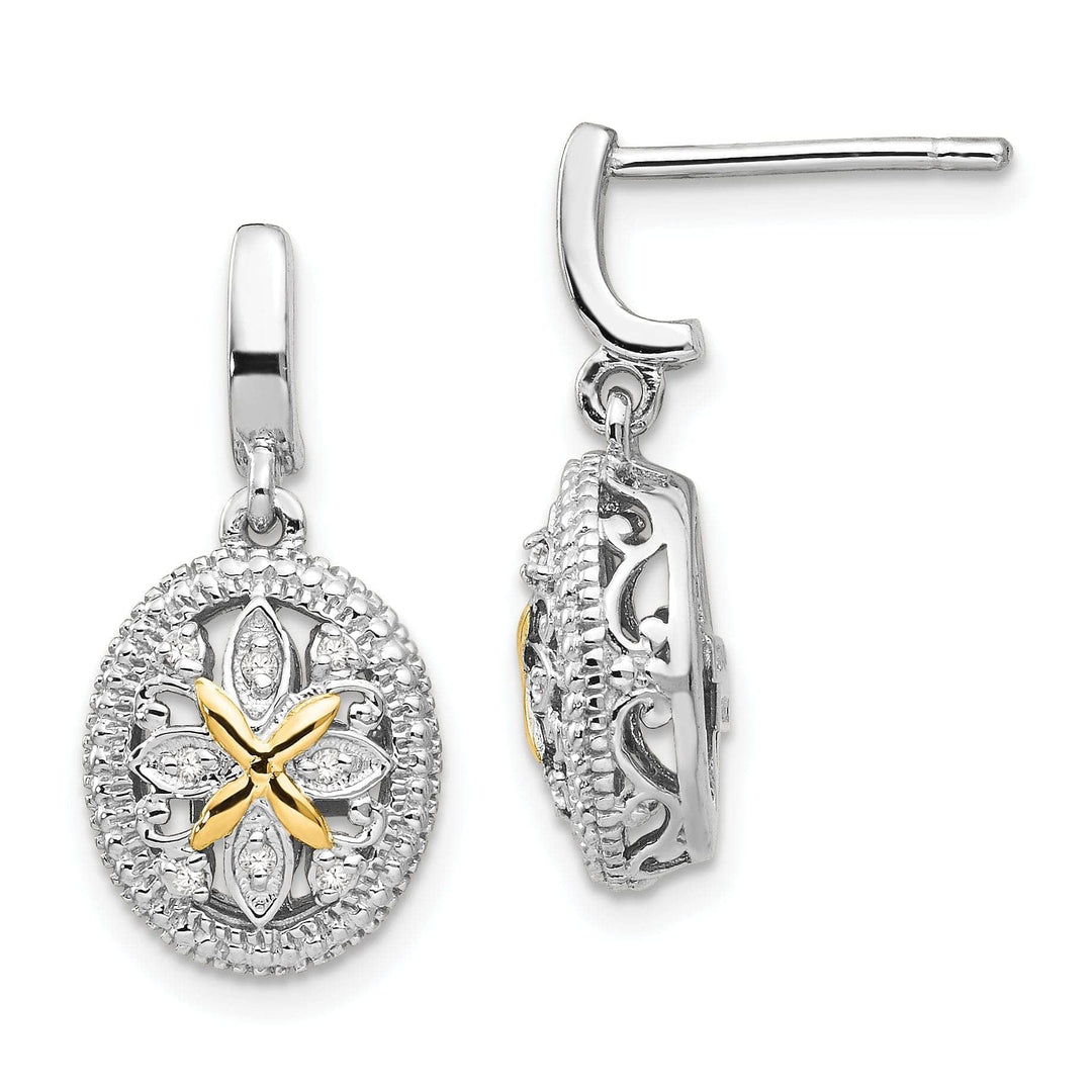 Shey Couture Earrings Sterling Silver Gold Diamond Earrings