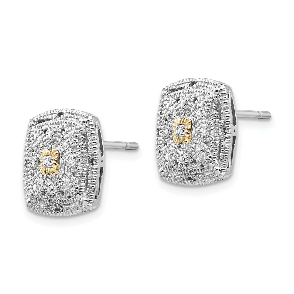 Shey Couture Earrings Sterling Silver Gold Diamond Earrings
