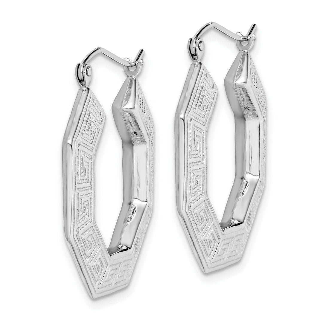 Lovely Rita's Earrings Sterling Silver Greek Key Hoop Earrings