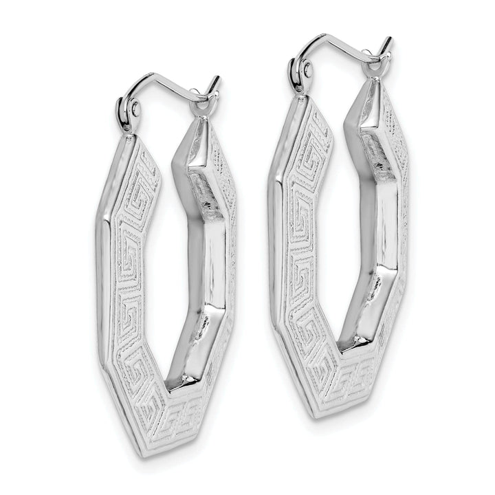 Lovely Rita's Earrings Sterling Silver Greek Key Hoop Earrings