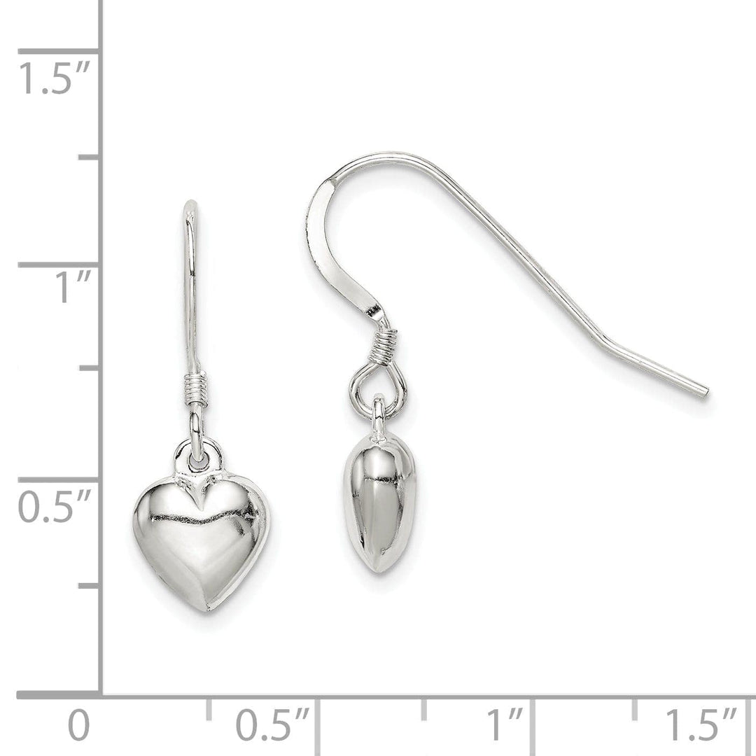 Lovely Rita's Earrings Sterling Silver Heart Dangle Earrings