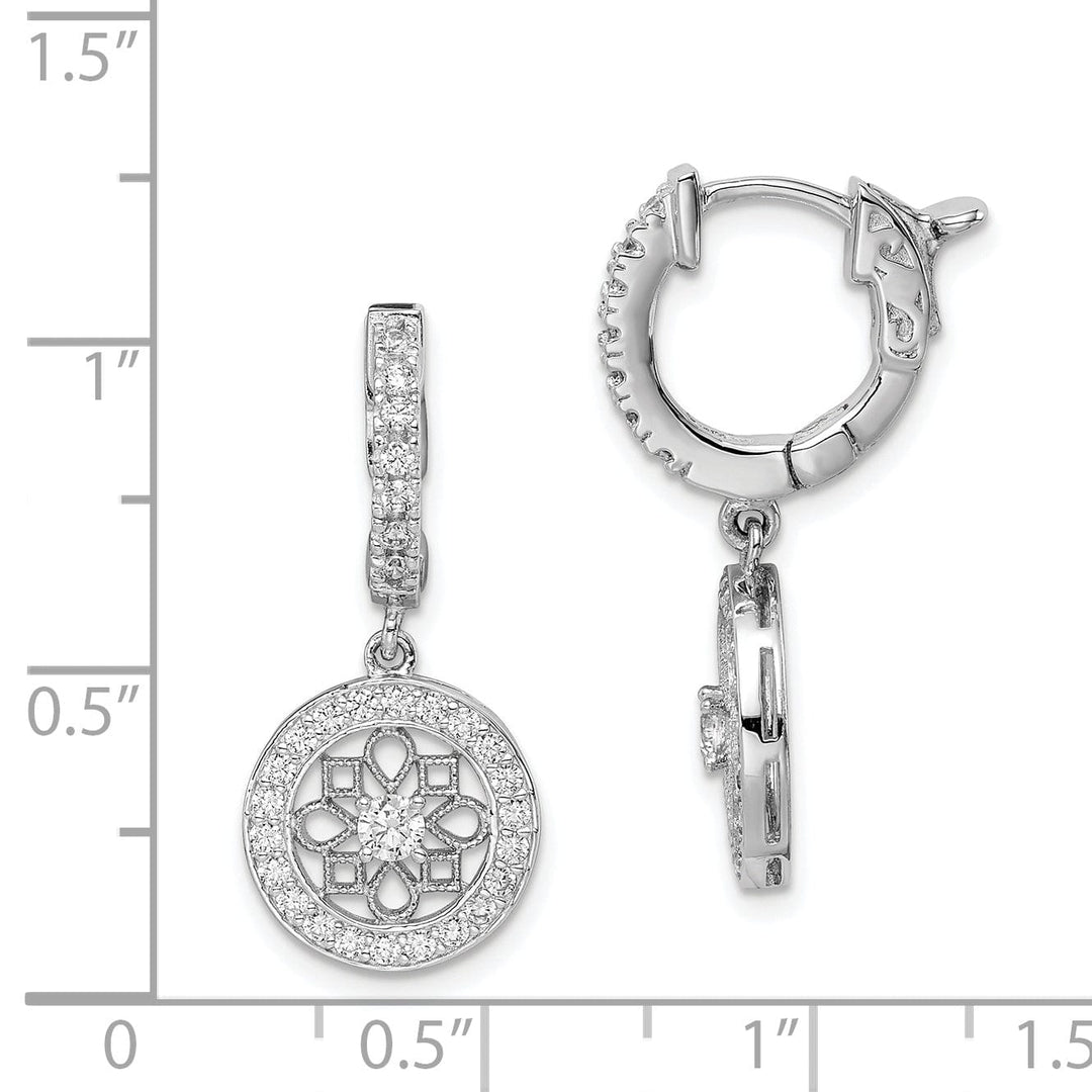 Sterling Shimmer Earrings Sterling Silver Hoop Snowflake Earrings