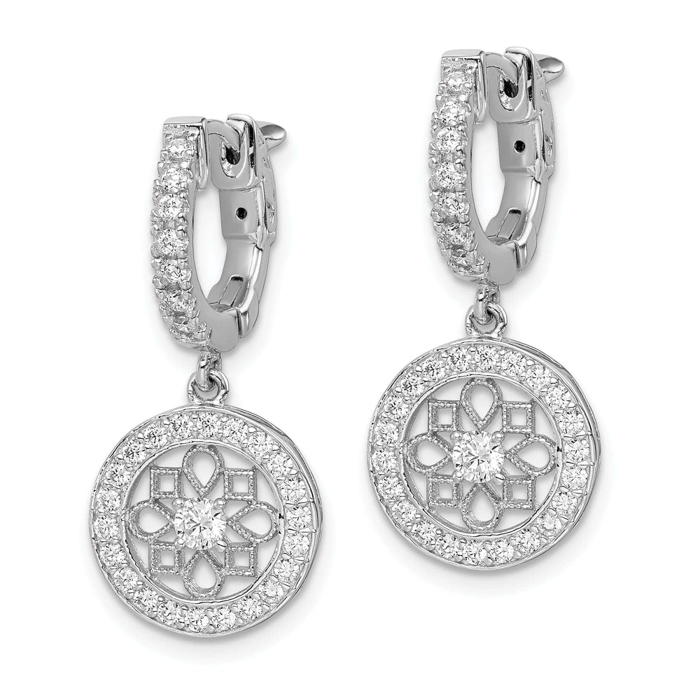 Sterling Shimmer Earrings Sterling Silver Hoop Snowflake Earrings