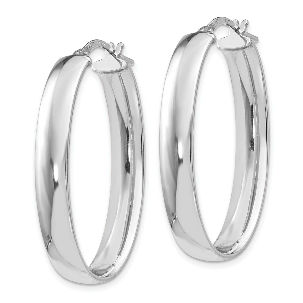 Lovely Rita's Earrings Sterling Silver Oval Hinged Hoop Earrings