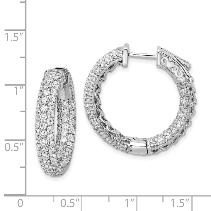 Sterling Shimmer Earrings Sterling Silver Pave CZ Hoop Earrings