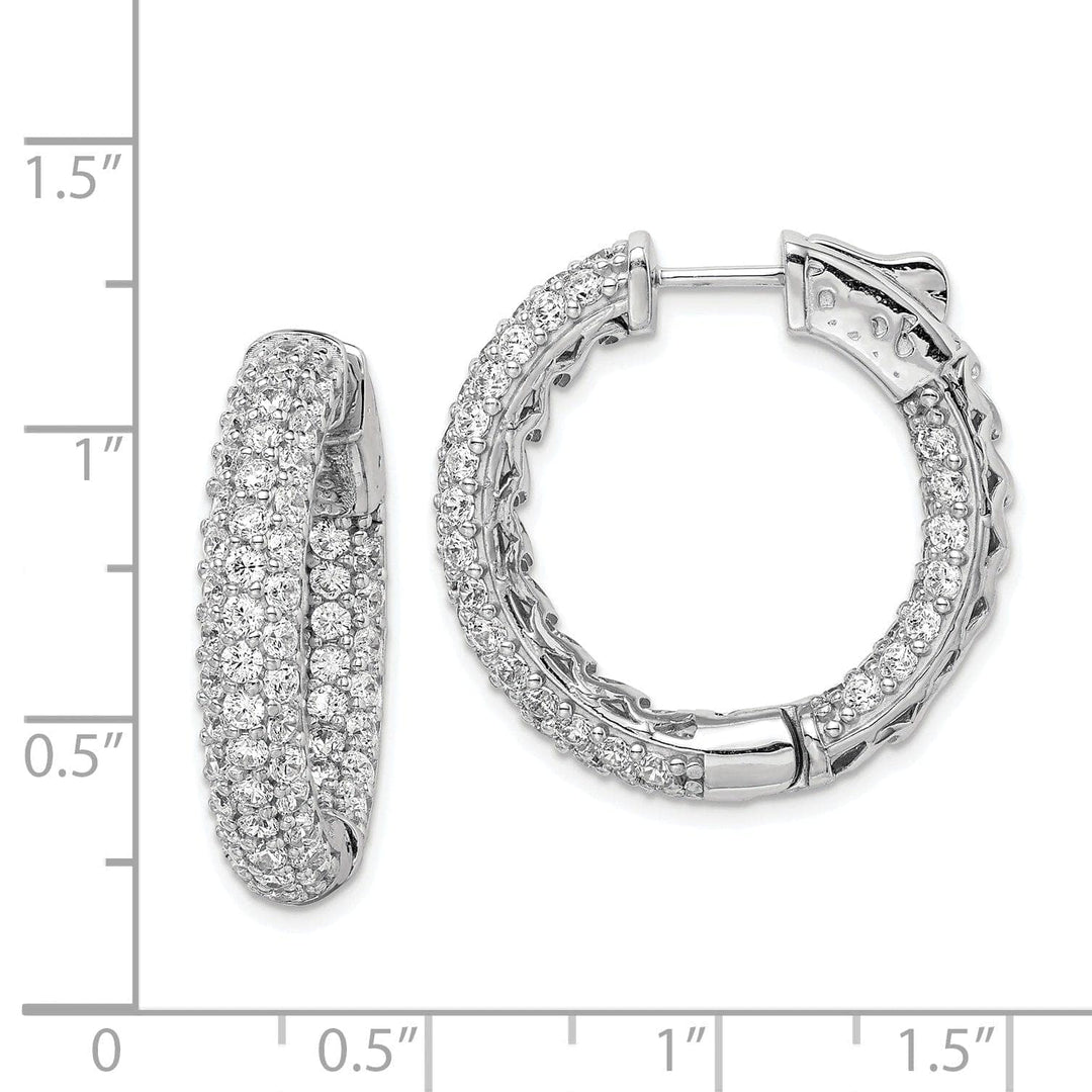 Sterling Shimmer Earrings Sterling Silver Pave CZ Hoop Earrings