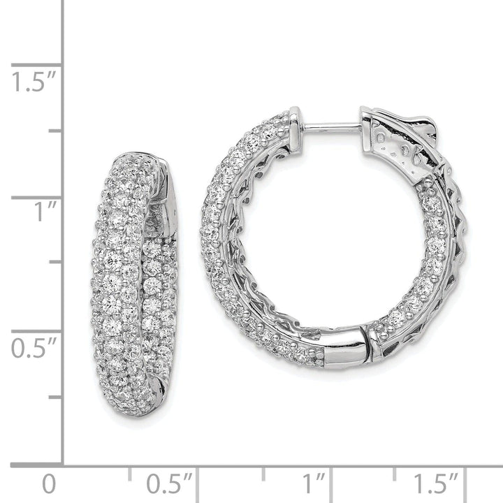 Sterling Shimmer Earrings Sterling Silver Pave CZ Hoop Earrings
