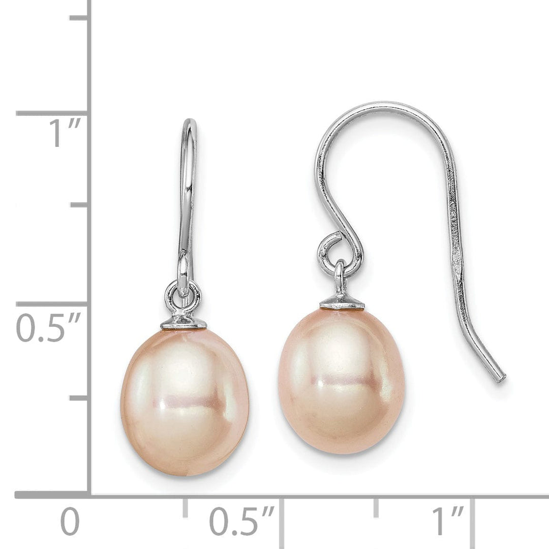 Lovely Rita's Earrings Sterling Silver Pink Pearl Drop Hook Earrings