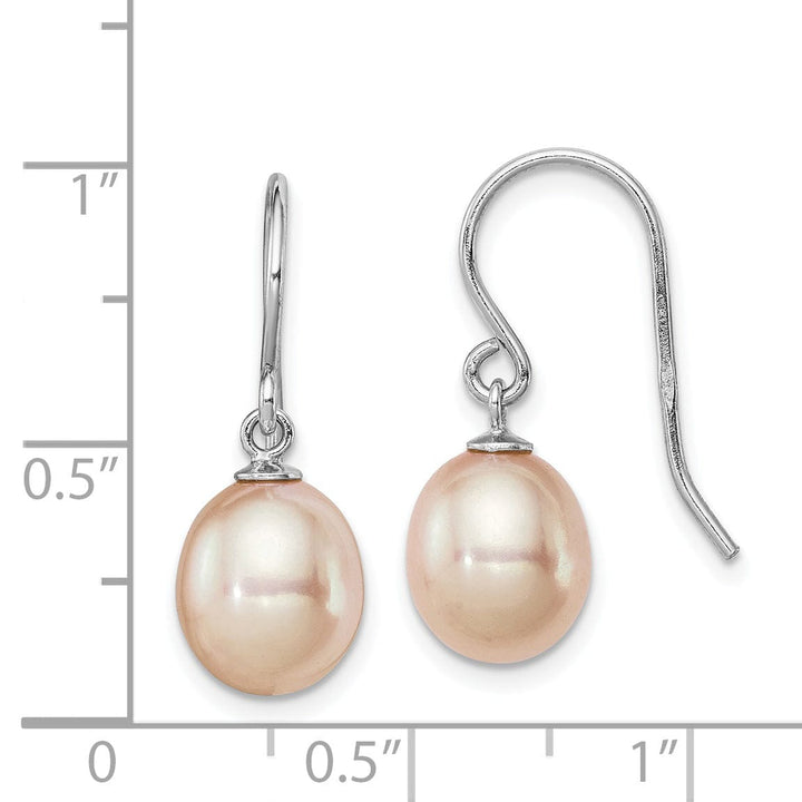Lovely Rita's Earrings Sterling Silver Pink Pearl Drop Hook Earrings