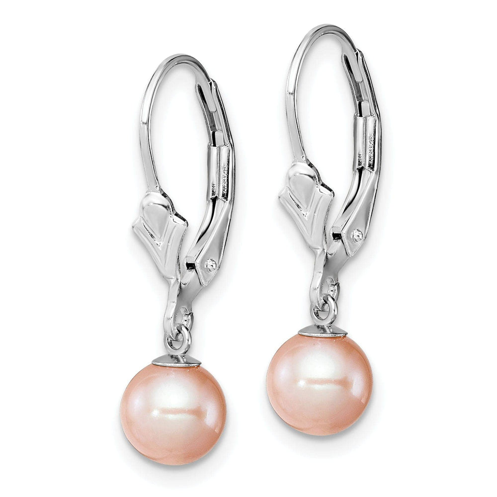 Lovely Rita's Earrings Sterling Silver Pink Pearl Leverback Earrings