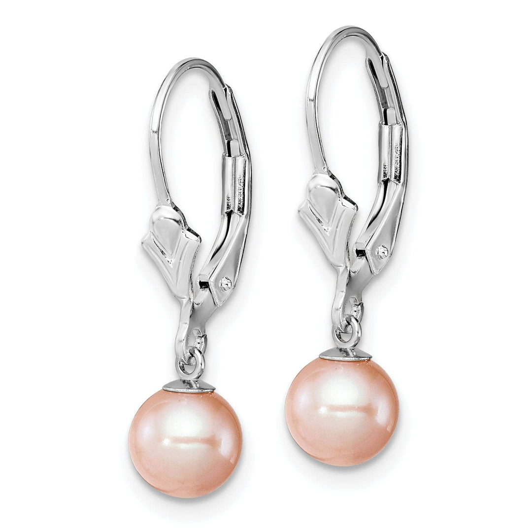 Lovely Rita's Earrings Sterling Silver Pink Pearl Leverback Earrings