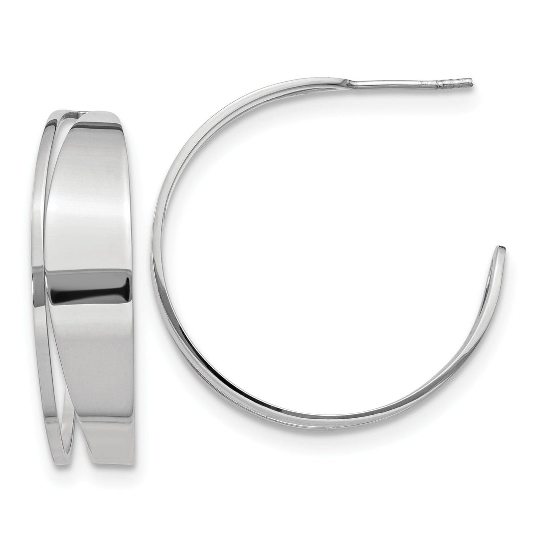 Lovely Rita's Earrings Sterling Silver Polish Fancy Post Hoop Earrings