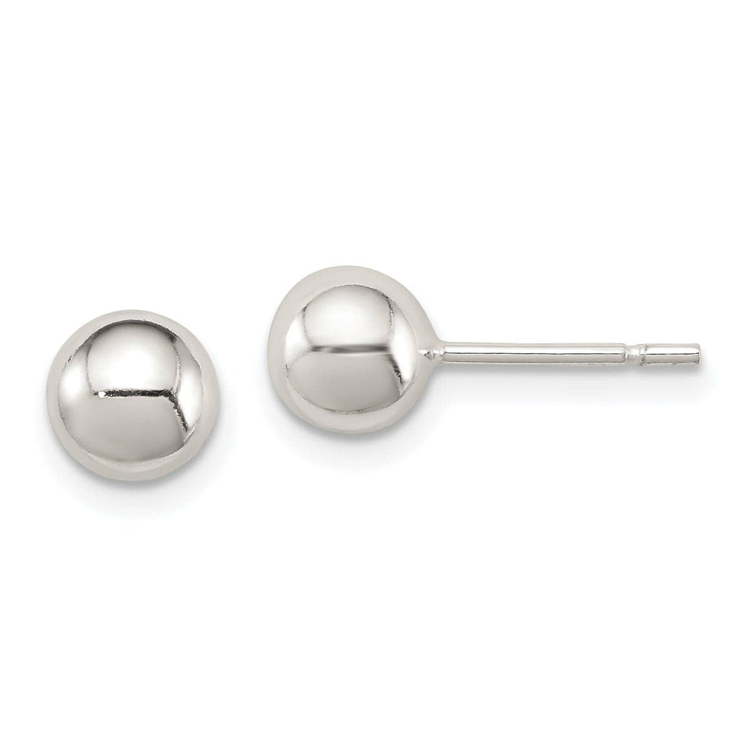 Lovely Rita's Earrings Sterling Silver Polished 6MM Ball Post Earrings