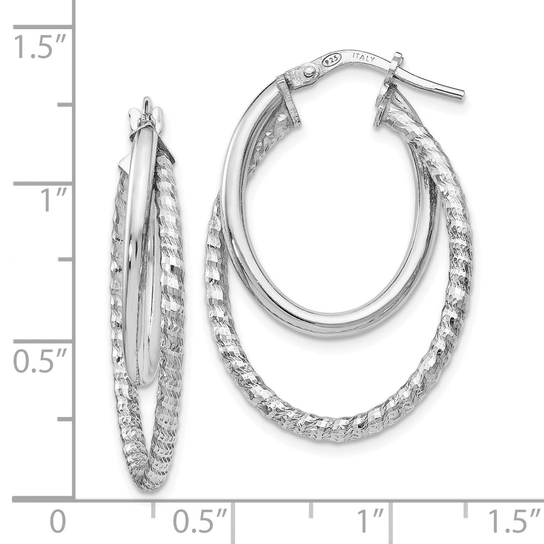 Lovely Rita's Earrings Sterling Silver Polished D.C Oval Hoop Earrings