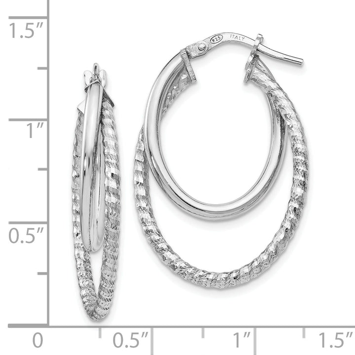 Lovely Rita's Earrings Sterling Silver Polished D.C Oval Hoop Earrings