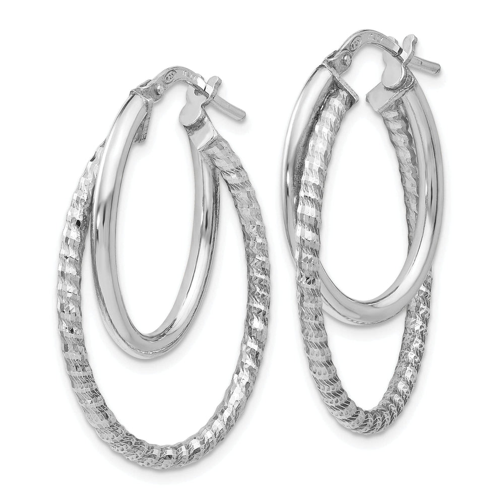 Lovely Rita's Earrings Sterling Silver Polished D.C Oval Hoop Earrings