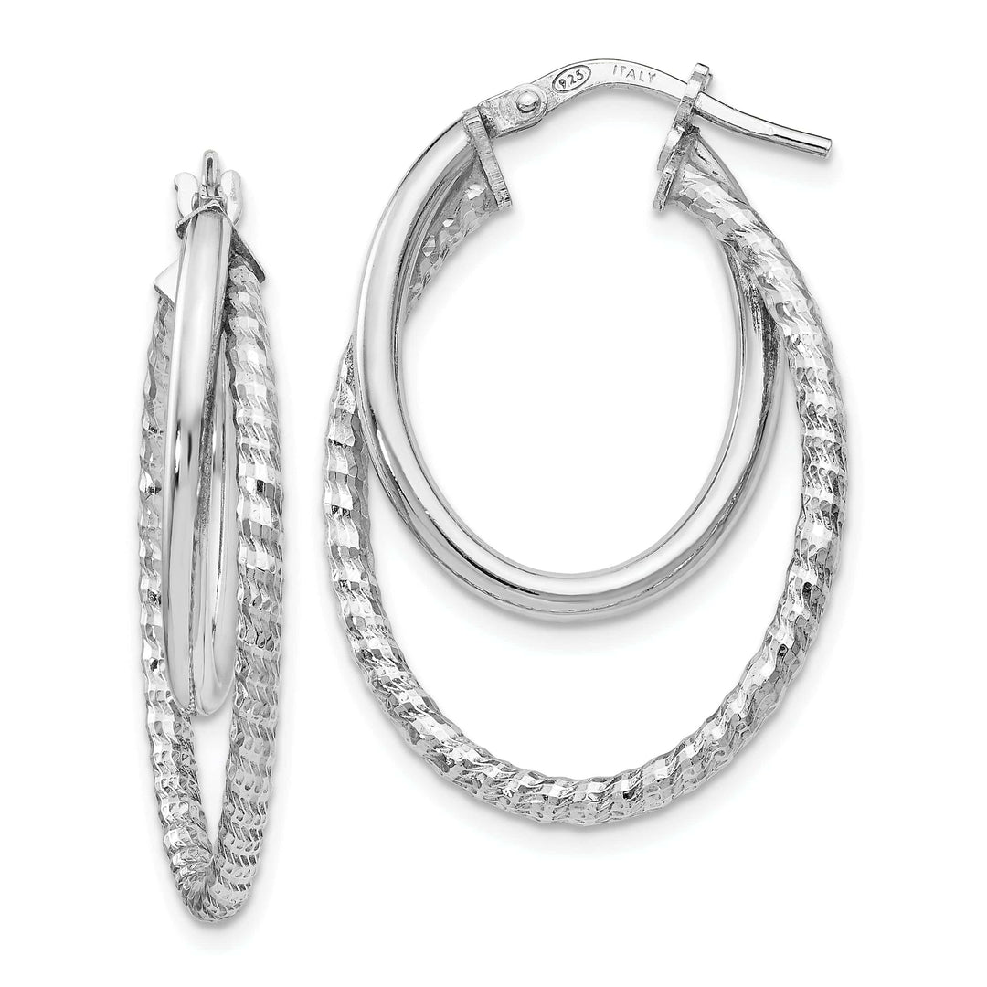 Lovely Rita's Earrings Sterling Silver Polished D.C Oval Hoop Earrings