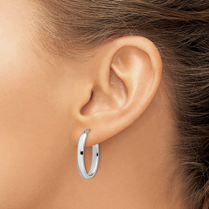 Lovely Rita's Earrings Sterling Silver Polished Oval Hoop Earrings