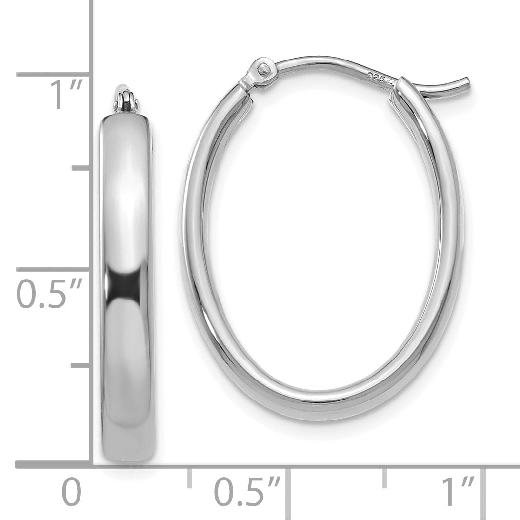 Lovely Rita's Earrings Sterling Silver Polished Oval Hoop Earrings