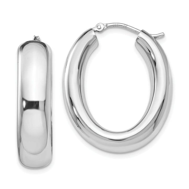 Lovely Rita's Earrings Sterling Silver Polished Oval Hoop Earrings