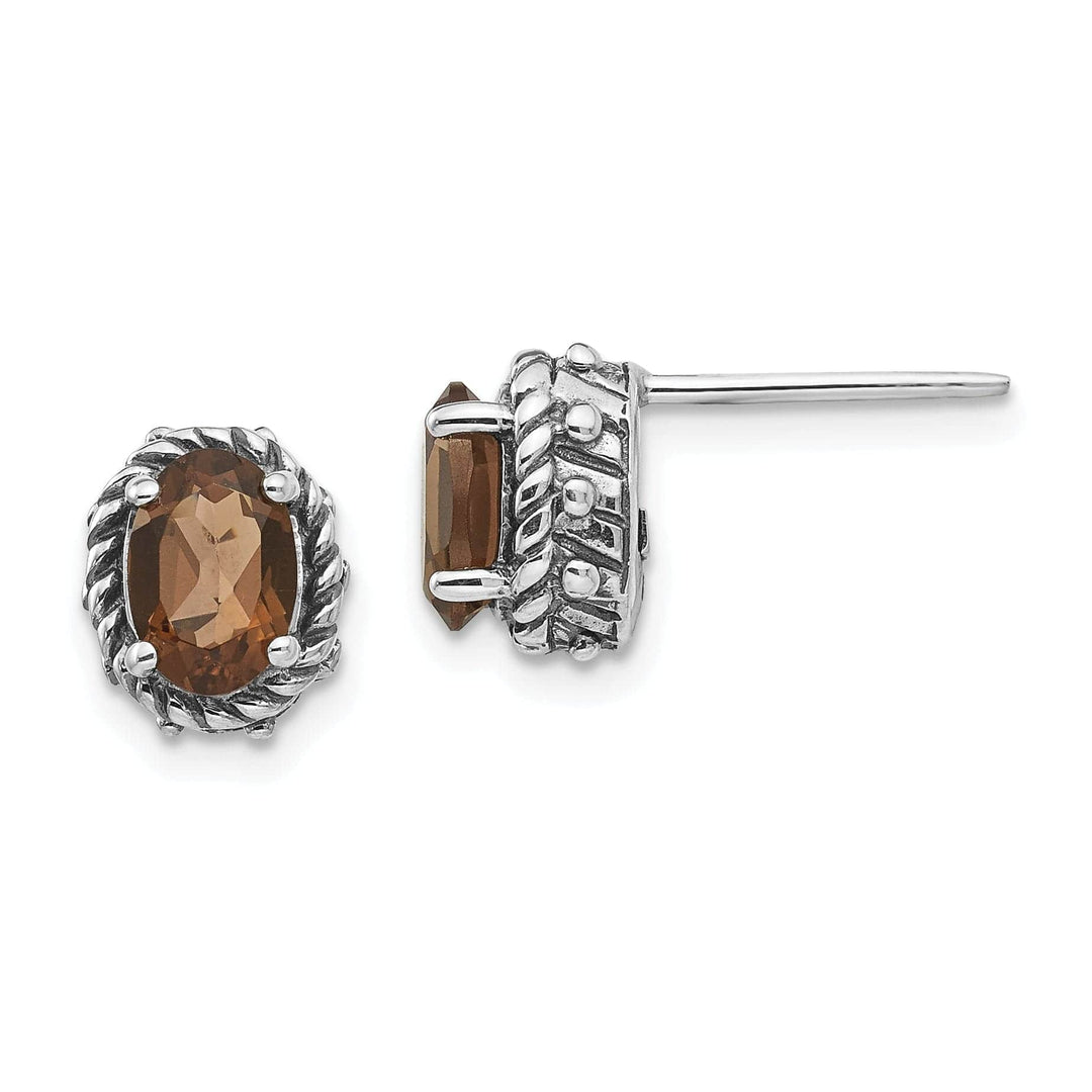 Shey Couture Earrings Sterling Silver Smokey Quartz Earrings