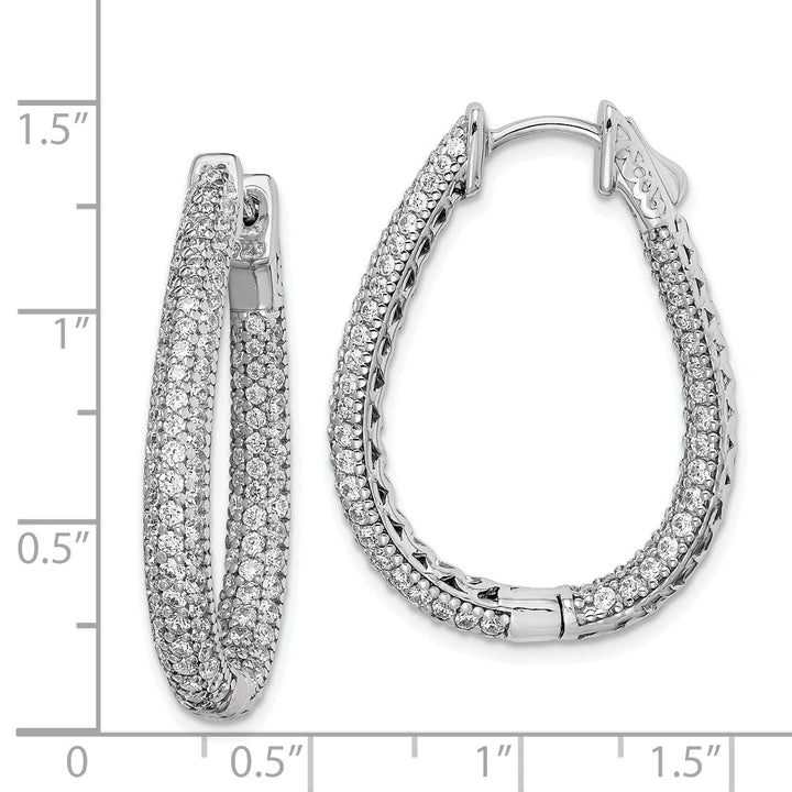 Sterling Shimmer Earrings Sterling Silver Teardrop Hoop Earrings