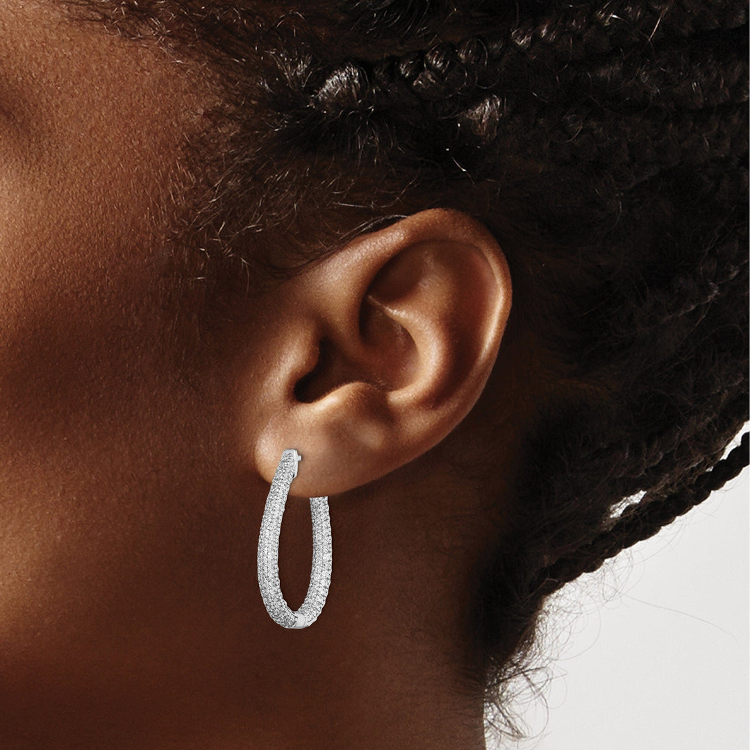 Sterling Shimmer Earrings Sterling Silver Teardrop Hoop Earrings